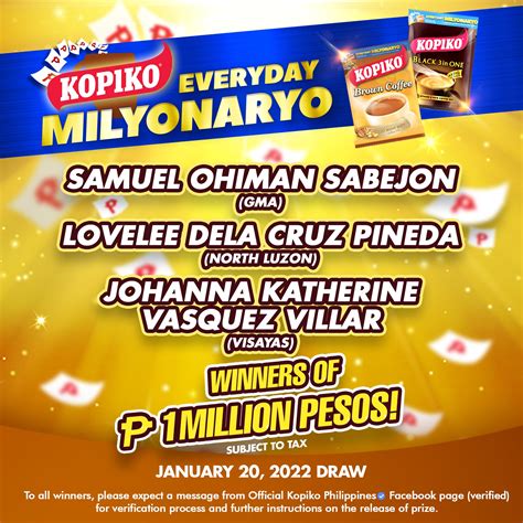 Ito ang 3 winners ng P1 Million pesos .